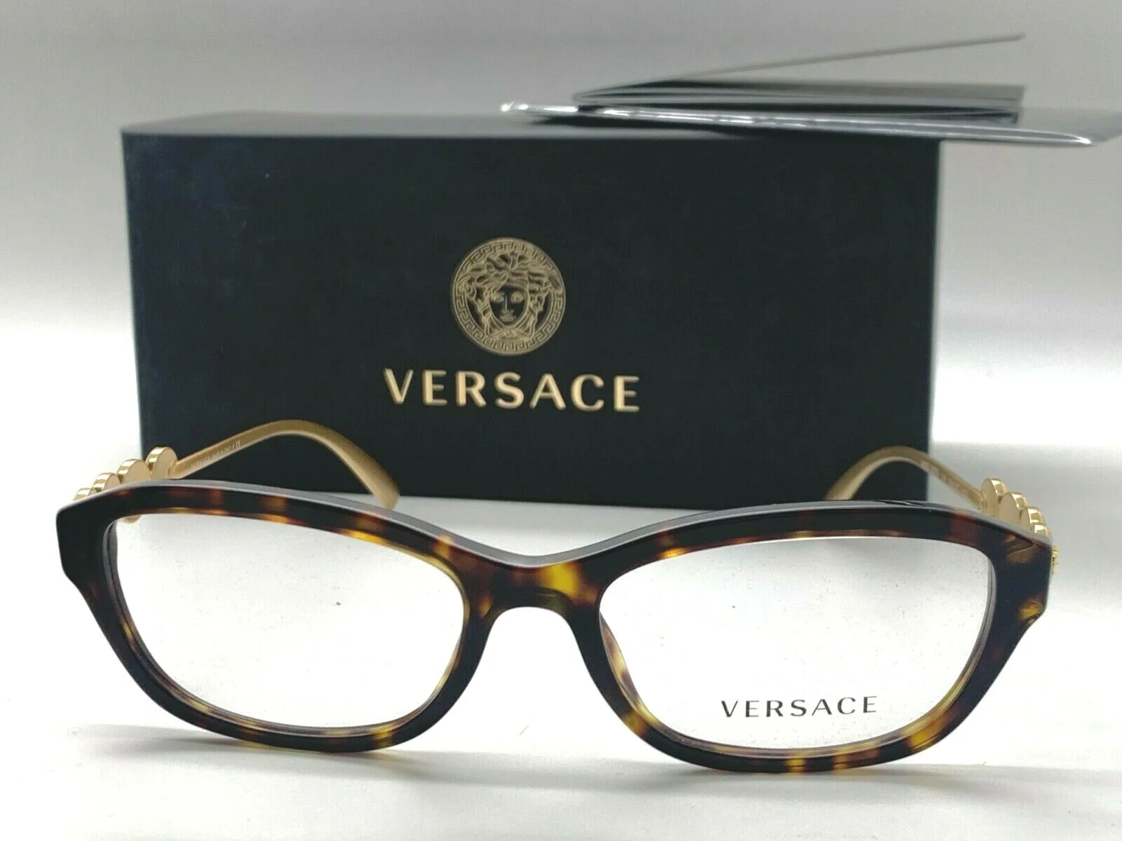 Versace Eyeglasses MOD. 3279 108 HAVANA/GOLD 54-17-135MM NIB ITALY 2