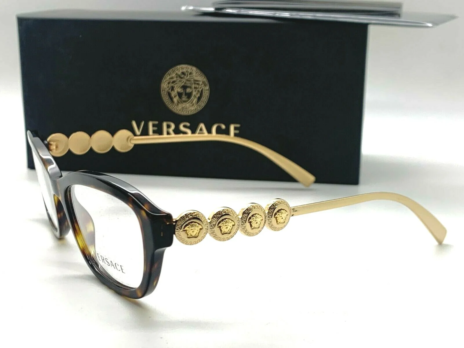 Versace Eyeglasses MOD. 3279 108 HAVANA/GOLD 54-17-135MM NIB ITALY 3