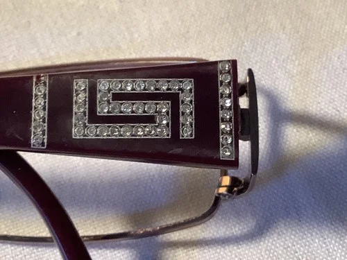 Versace MOD 1163-B 1333 Rose Gold Dark Purple Eyeglasses Frames 52-16 130 Italy 3