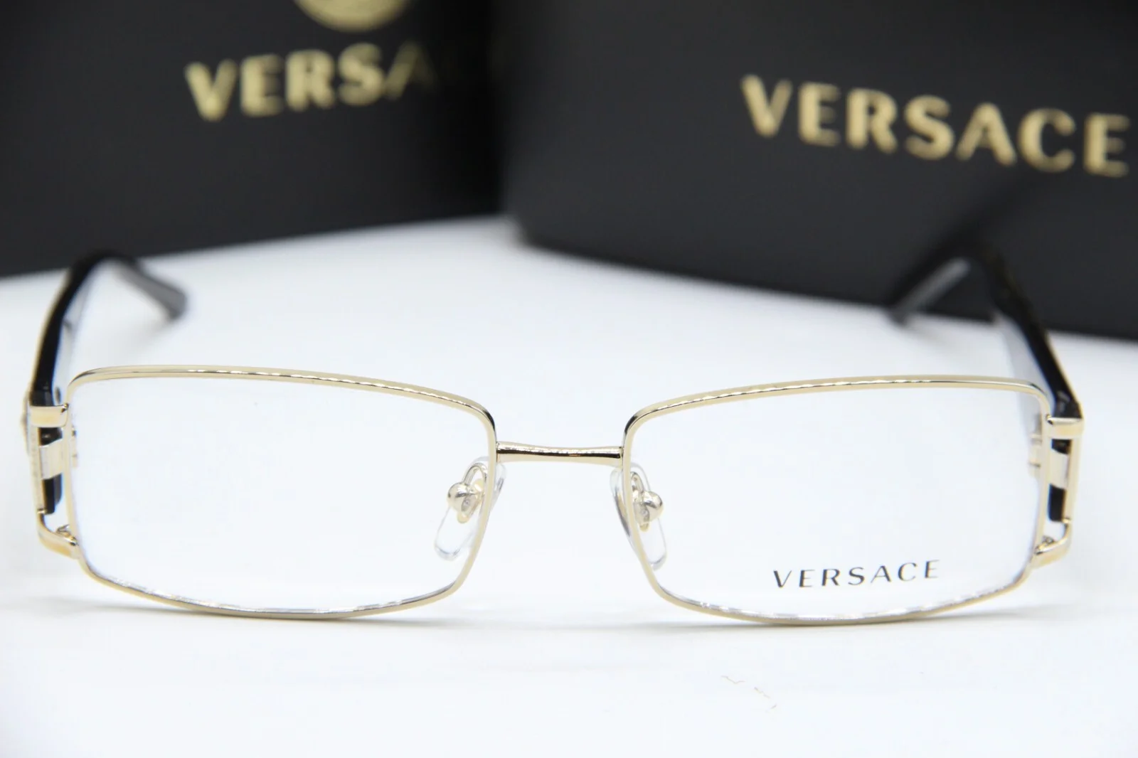 Versace MOD. 1163-M 1252 Gold Black Eyeglasses Frames 52-16 130 Italy Designer 2