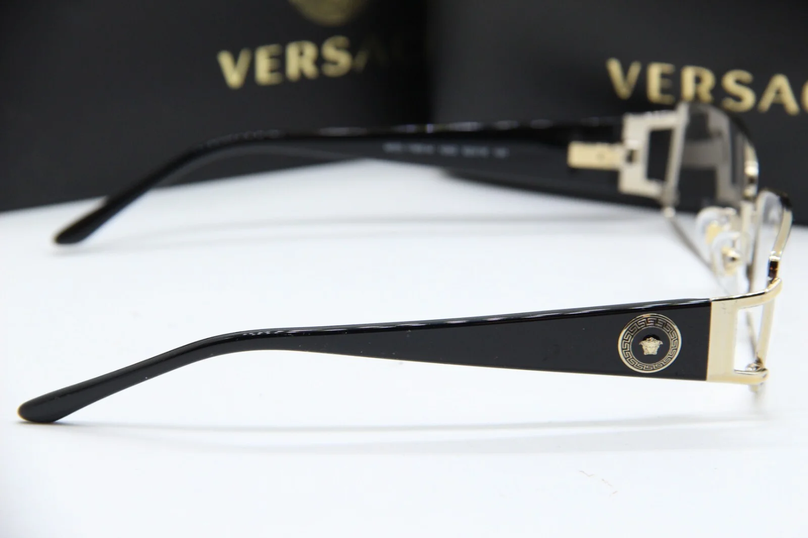 Versace MOD. 1163-M 1252 Gold Black Eyeglasses Frames 52-16 130 Italy Designer 3