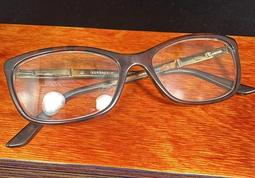 Versace MOD 3186 5077 Brown Havana Gold Eyeglasses Frames Only 54-16-140 Italy