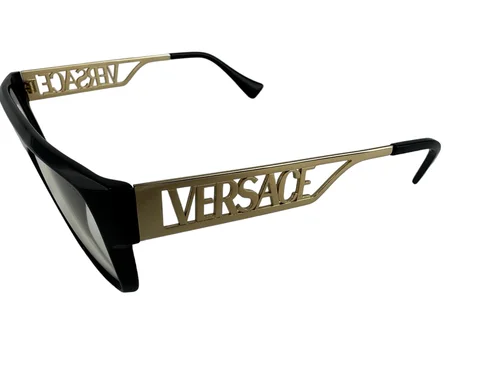 Versace NEW Black Retro Flat Top Frames Gold Mens 53-19-145 Eyeglasses VE3326U 2