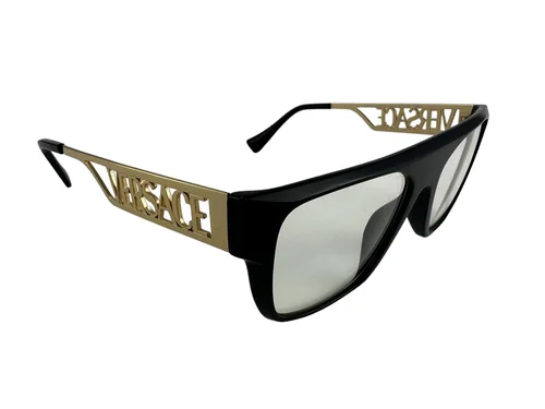Versace NEW Black Retro Flat Top Frames Gold Mens 53-19-145 Eyeglasses VE3326U 4