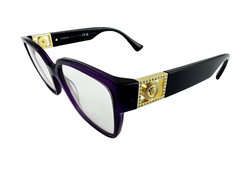 Versace NEW Transparent Plum $409 Frames Jeweled 52-17-145 Eyeglasses VE3329B 2
