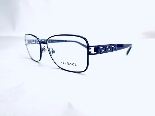 Versace Purple Eyeglasses Rhinestones Full Rim Rectangular Medusa Temple w/ Case 2