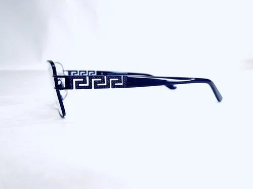 Versace Purple Eyeglasses Rhinestones Full Rim Rectangular Medusa Temple w/ Case 3