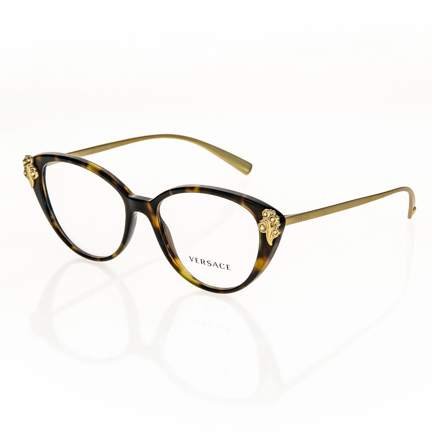 VERSACE Tribute Gold Crystal Wave Havana VE3262B Eyeglasses 3262 Optical 54mm 4