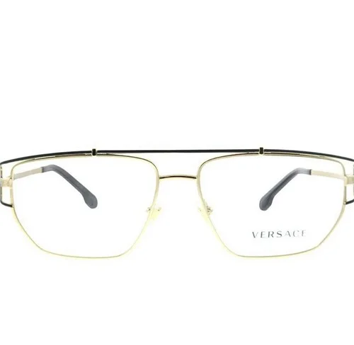 Versace VE 1257 1436 Gold Metal Hexagonal Eyeglasses 55mm 2