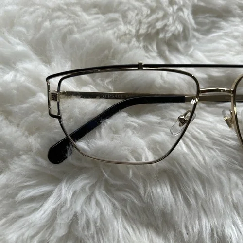 Versace VE 1257 1436 Gold Metal Hexagonal Eyeglasses 55mm 4
