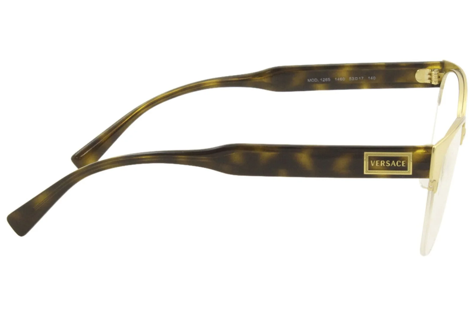 VERSACE VE 1265 1460 Eyeglasses Gold Havana Optical Frame 53mm New Authentic 3