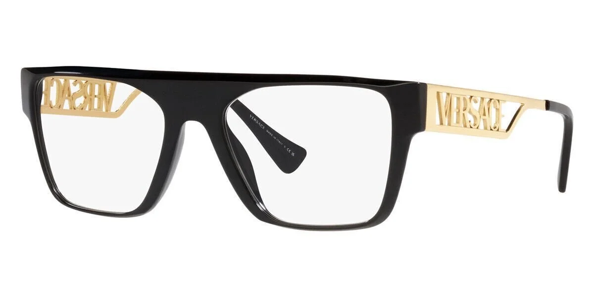 Versace VE 3326U GB1 Black/Gold Plastic Rectangle Eyeglasses 55mm 2