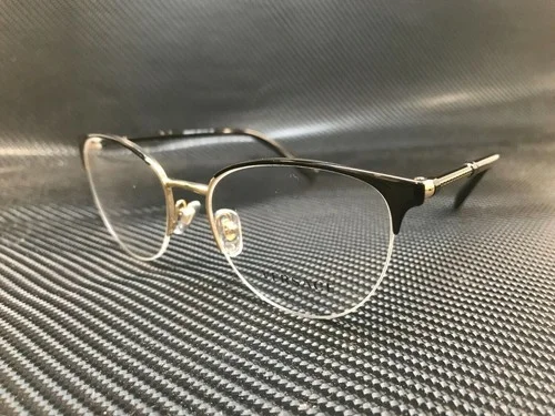 Versace VE1247 1252 Black Pale Gold Demo Lens Women Eyeglasses 52-17