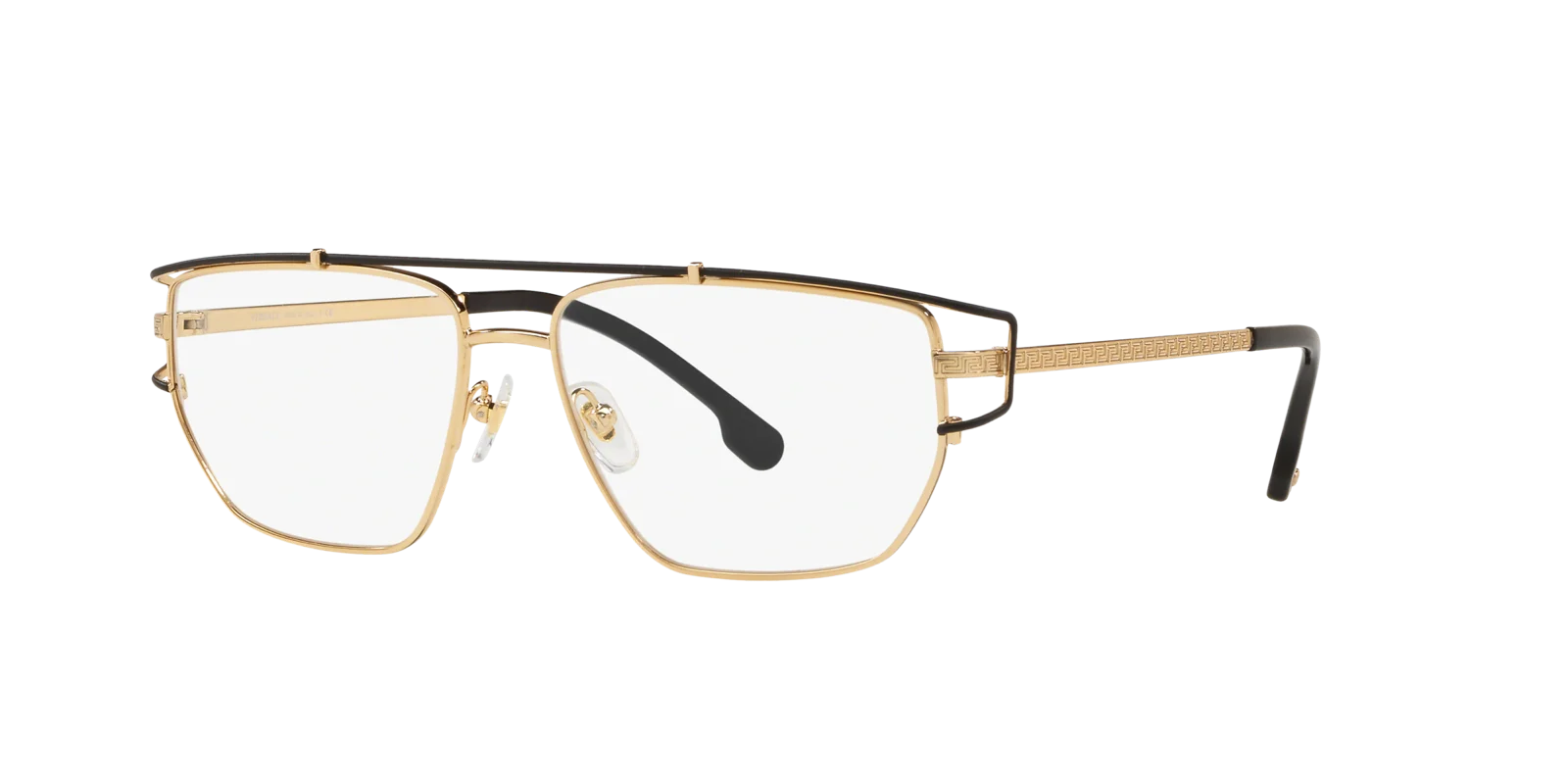 Versace VE1257 1436 Gold Metal Hexagonal Eyeglasses