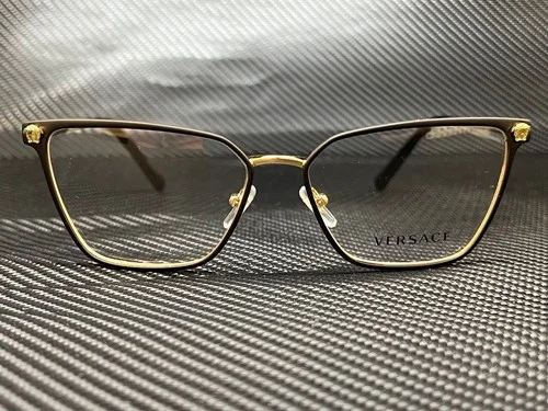 VERSACE VE1275 1433 Matte Black Gold Square Women 2
