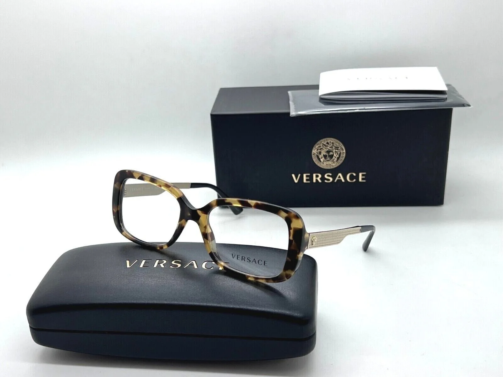 Versace VE3241 988 Eyeglasses Havana/Gold Frames 52mm