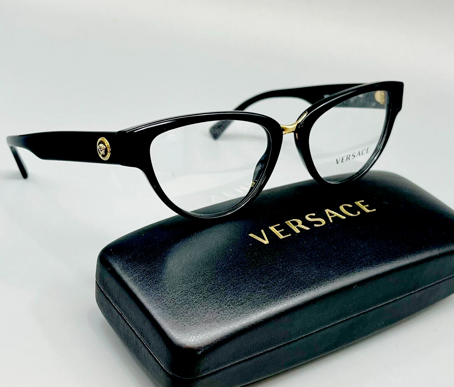 VERSACE VE3267 / GB1 Eyeglasses - 53-17-140mm - BLACK/ GOLD- 100% Original