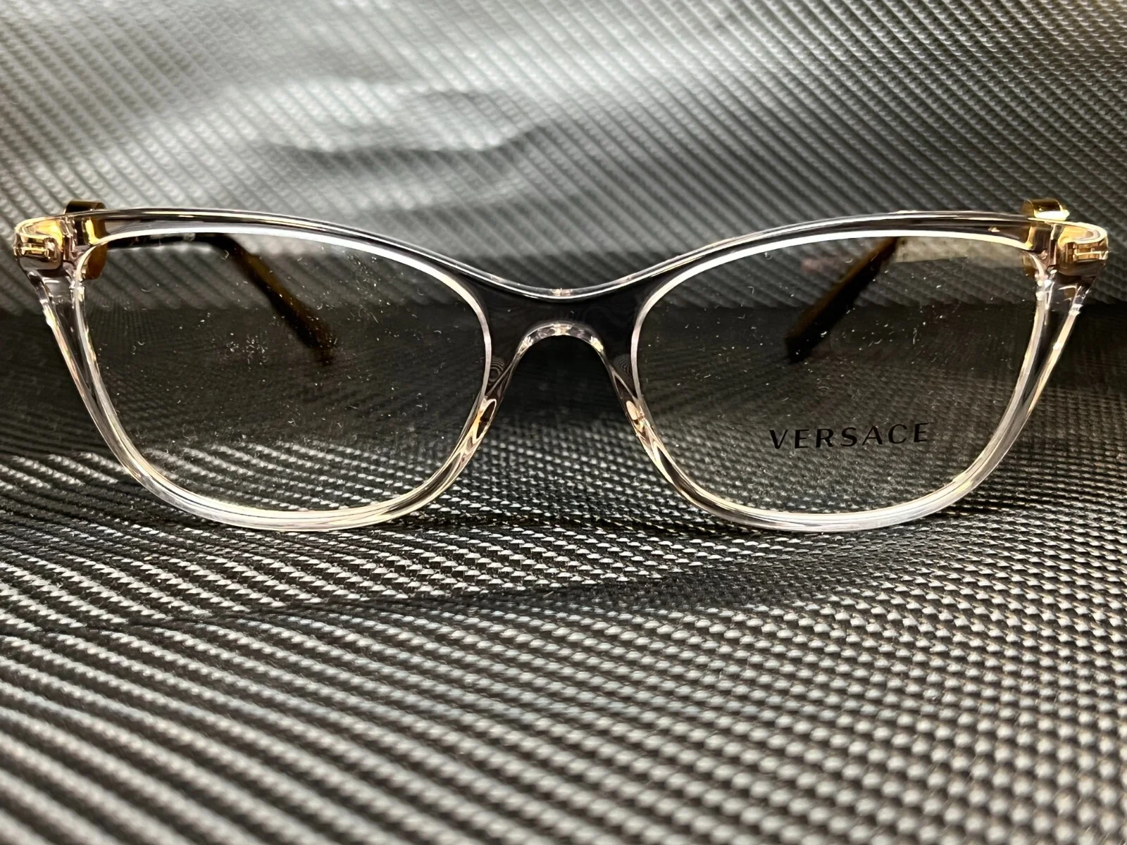 VERSACE VE3293 593 Transparent Grey Cat Eye Women 2