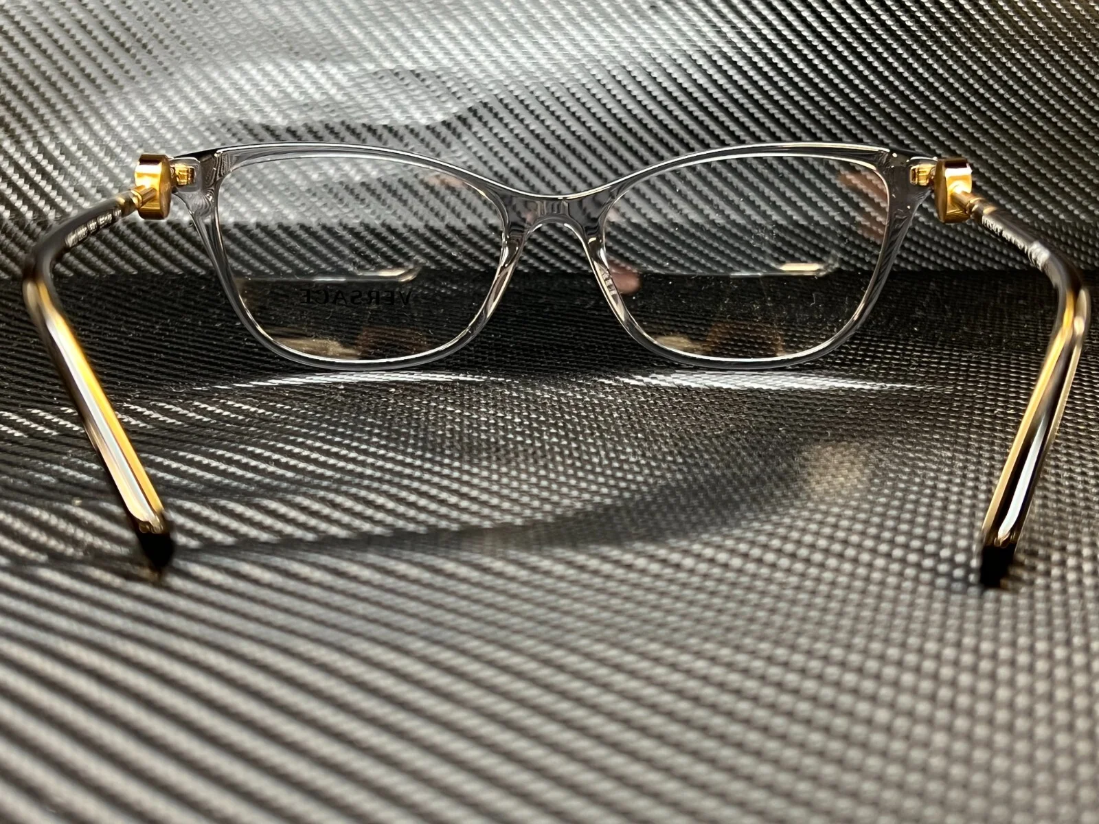 VERSACE VE3293 593 Transparent Grey Cat Eye Women 4