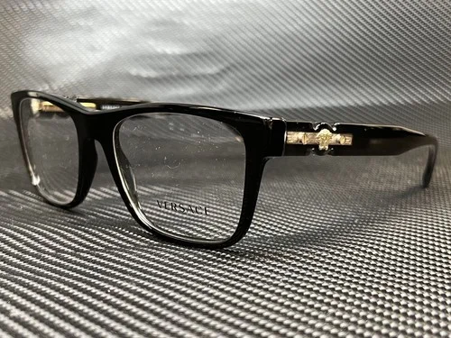 VERSACE VE3303 GB1 Black Rectangle 55 mm Men