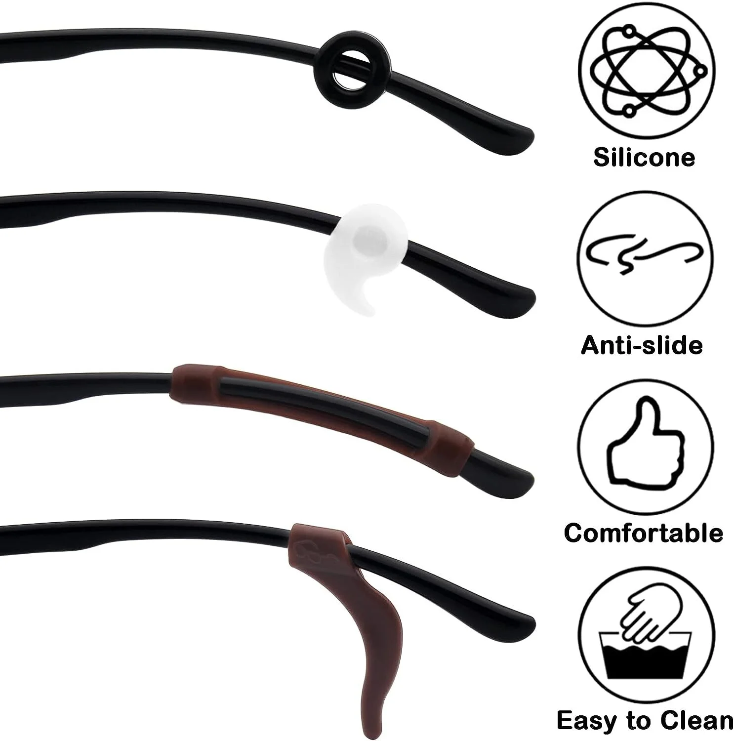 Versatile Eyeglasses Retainers Temple Holders Anti-slip Protectors - 12 Pairs 4