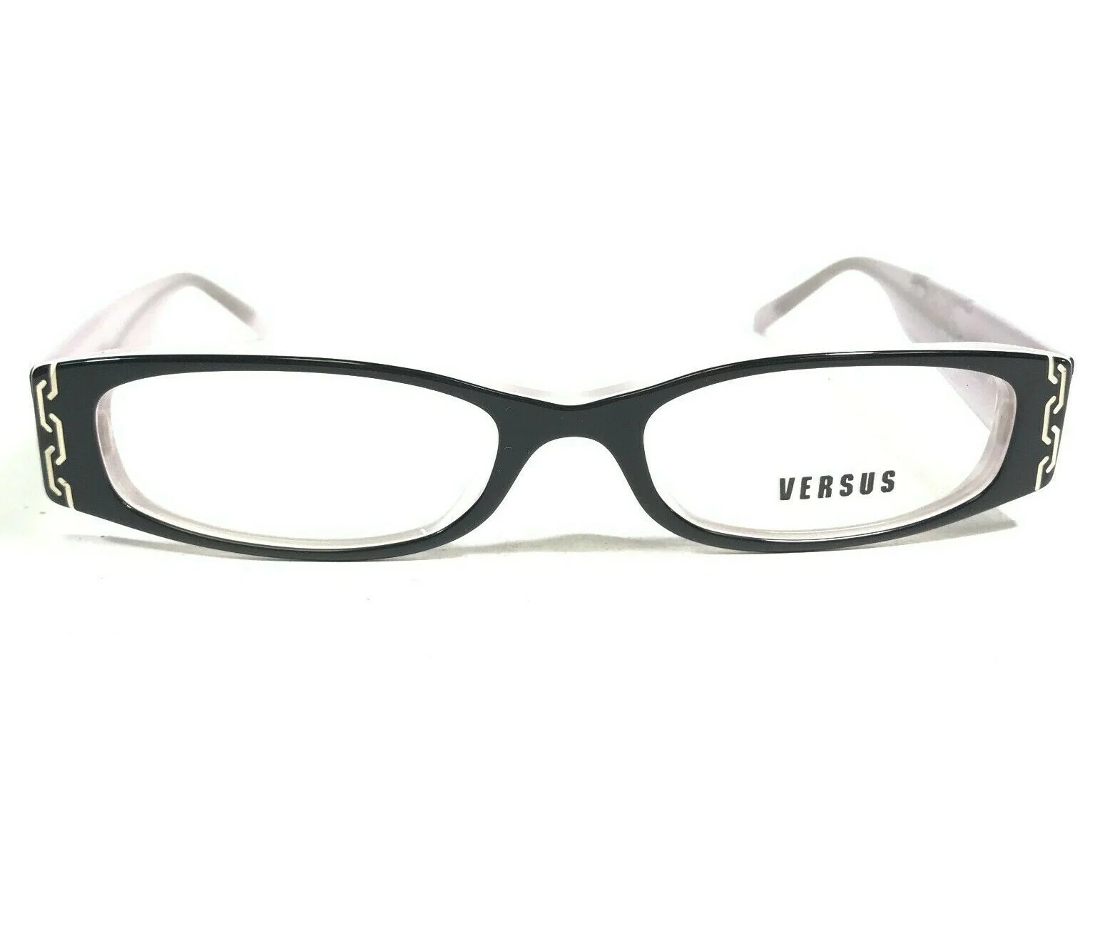 Versus by Versace MOD.8051 411 Eyeglasses Frames Black Pink Chain Logo 49-16-135 2