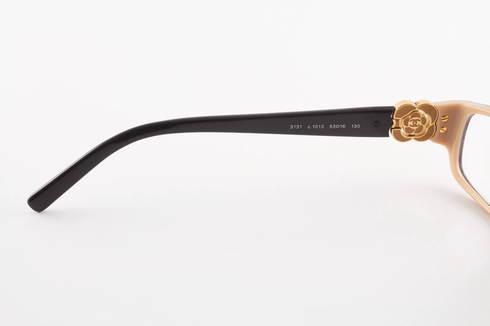 Very Rare Authentic Chanel 3131 c.1013 53mm Black Beige Glasses Frames Italy 4