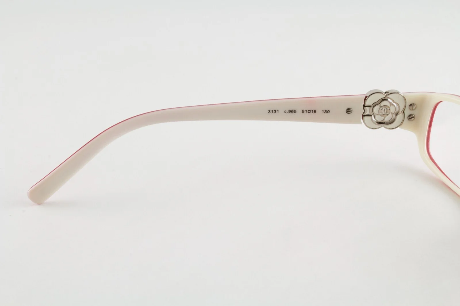 Very Rare Authentic Chanel 3131 c.965 51mm Red White Frame Glasses Italy 4
