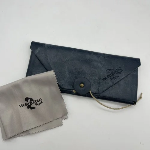 Via Dei Rufolo Ravello Italy Italian Weathered Leather Suede Sunglass Soft Case