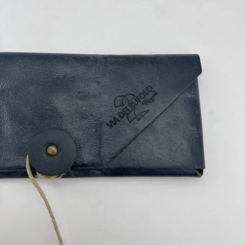 Via Dei Rufolo Ravello Italy Italian Weathered Leather Suede Sunglass Soft Case 4