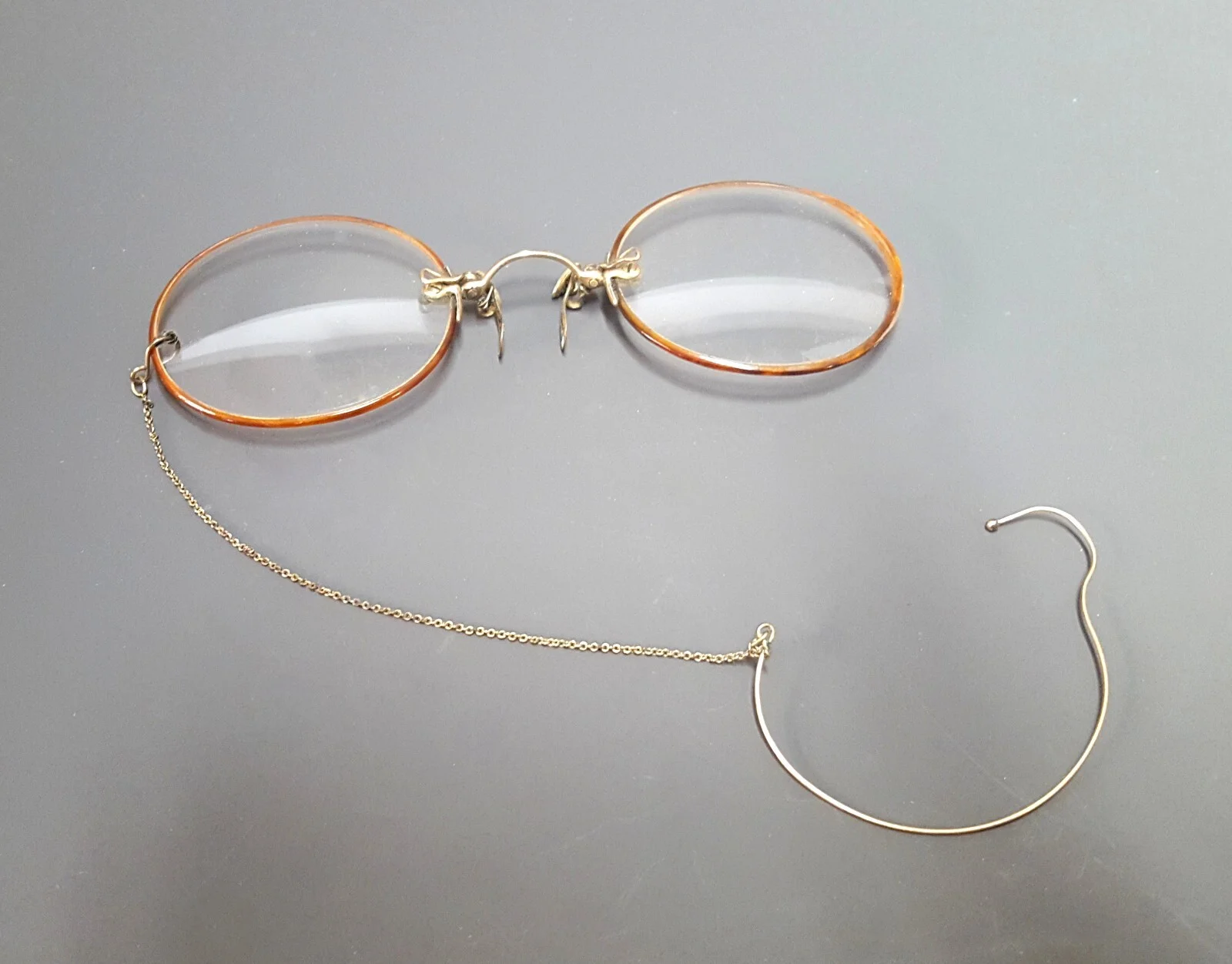 Victorian Spring Bridge Pince Nez Eye Glasses Metal Frame Armless Eyeglasses 3