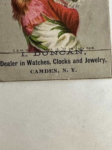 VICTORIAN TRADE CARD “I USE CELLULOID EYEGLASSES” CP Forbes Greenfield MA B22 2
