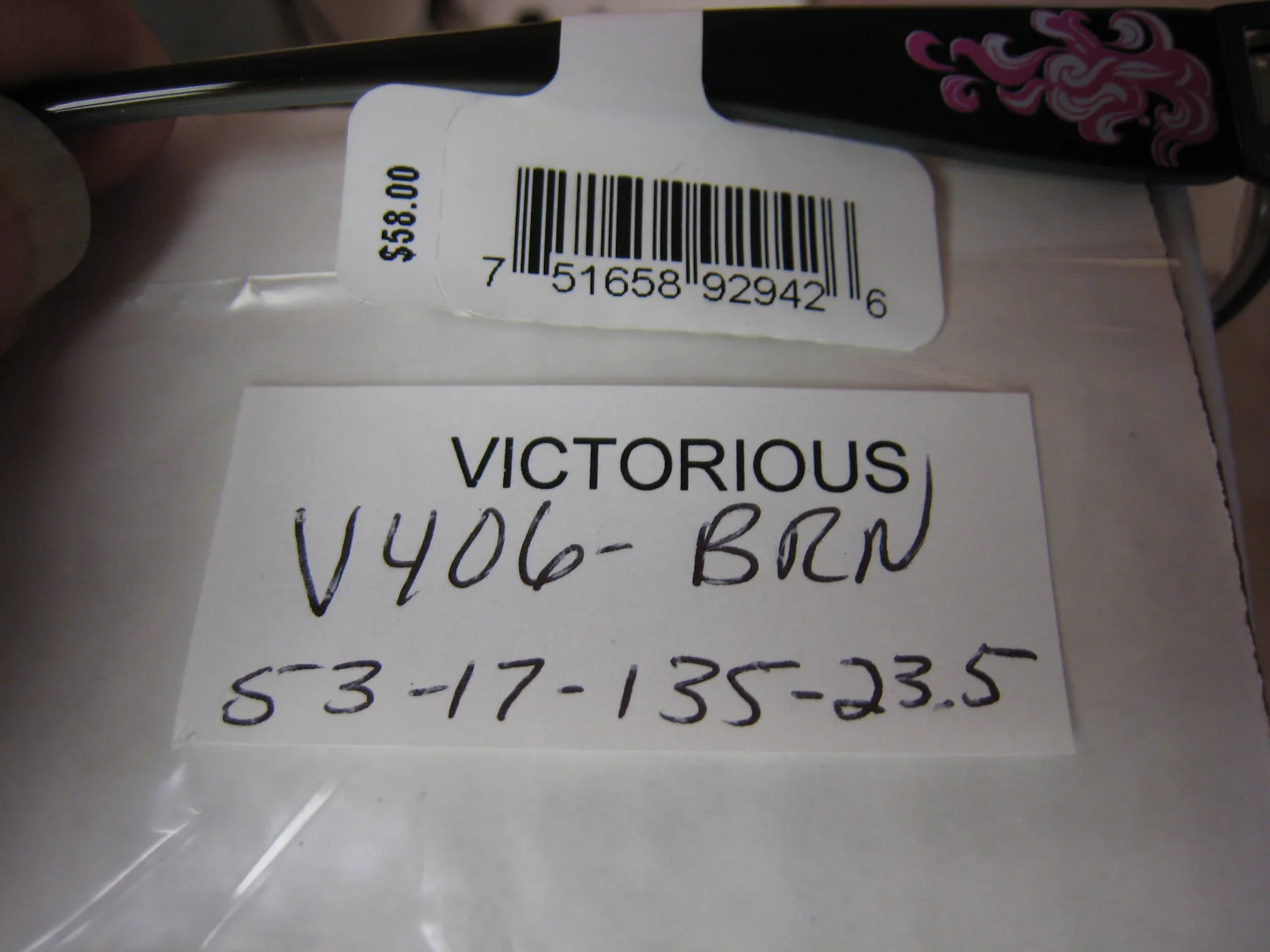 VICTORIOUS EYEGLASS FRAME V406 Style BROWN 53-17-135 AUTHENTIC W Generic case 4