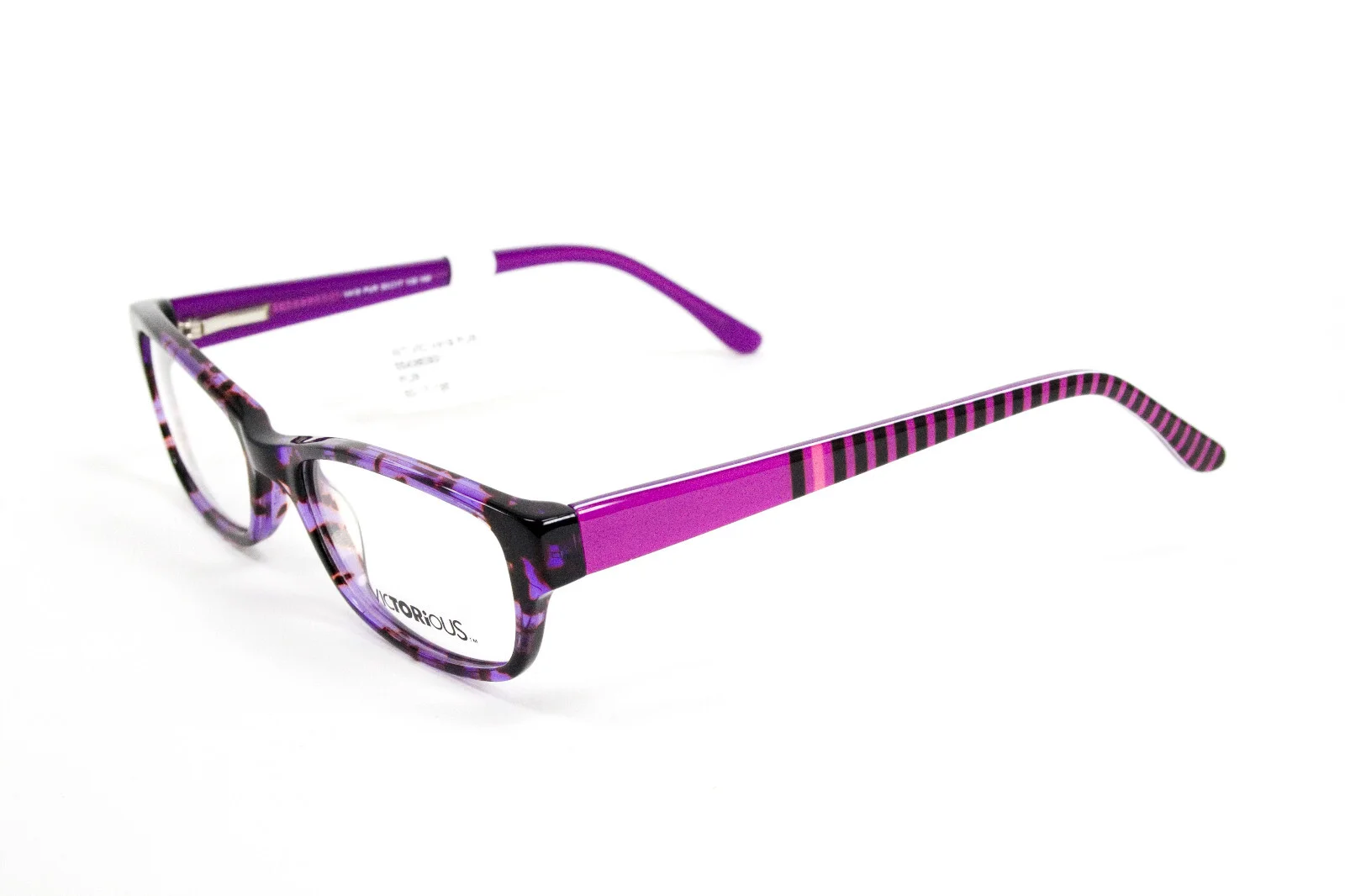 Victorious Girls Eyeglasses Frames, PURPLE ZEBRA, 50-17-135 WT-VIC-V419-PUR