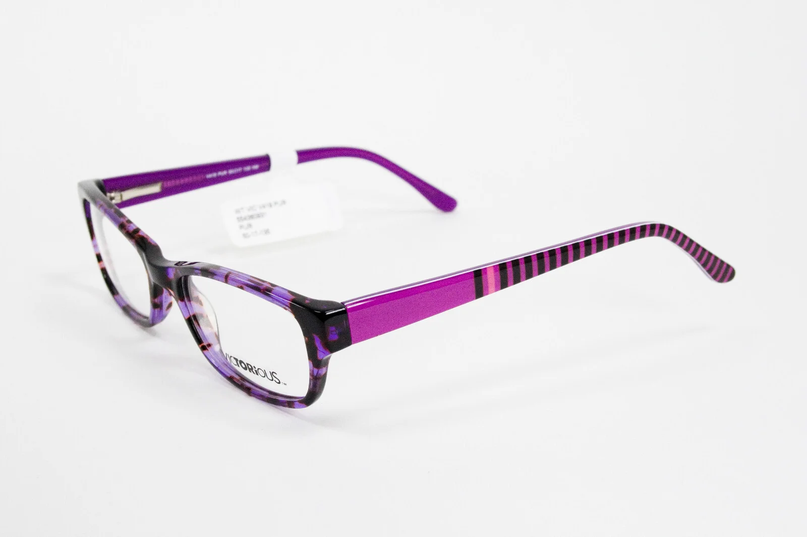 Victorious Girls Eyeglasses Frames, PURPLE ZEBRA, 50-17-135 WT-VIC-V419-PUR 3