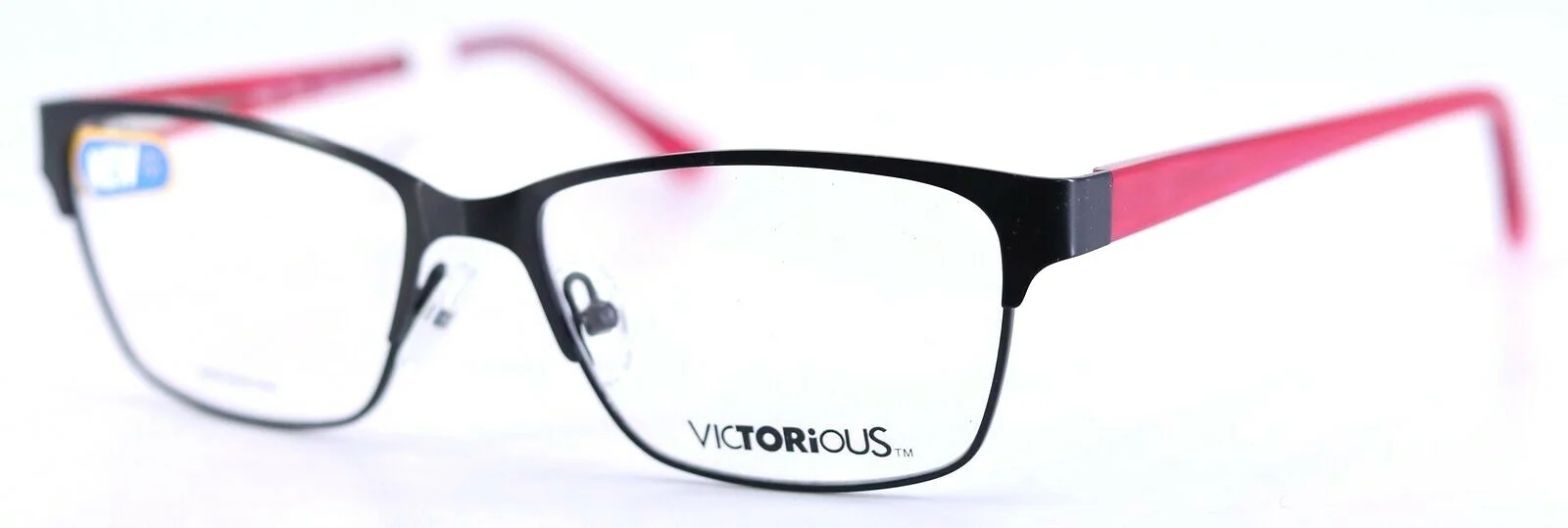 VICTORIOUS V420 BLK Black Pink Rectangular Youth Eyeglasses Frames 50-15-135