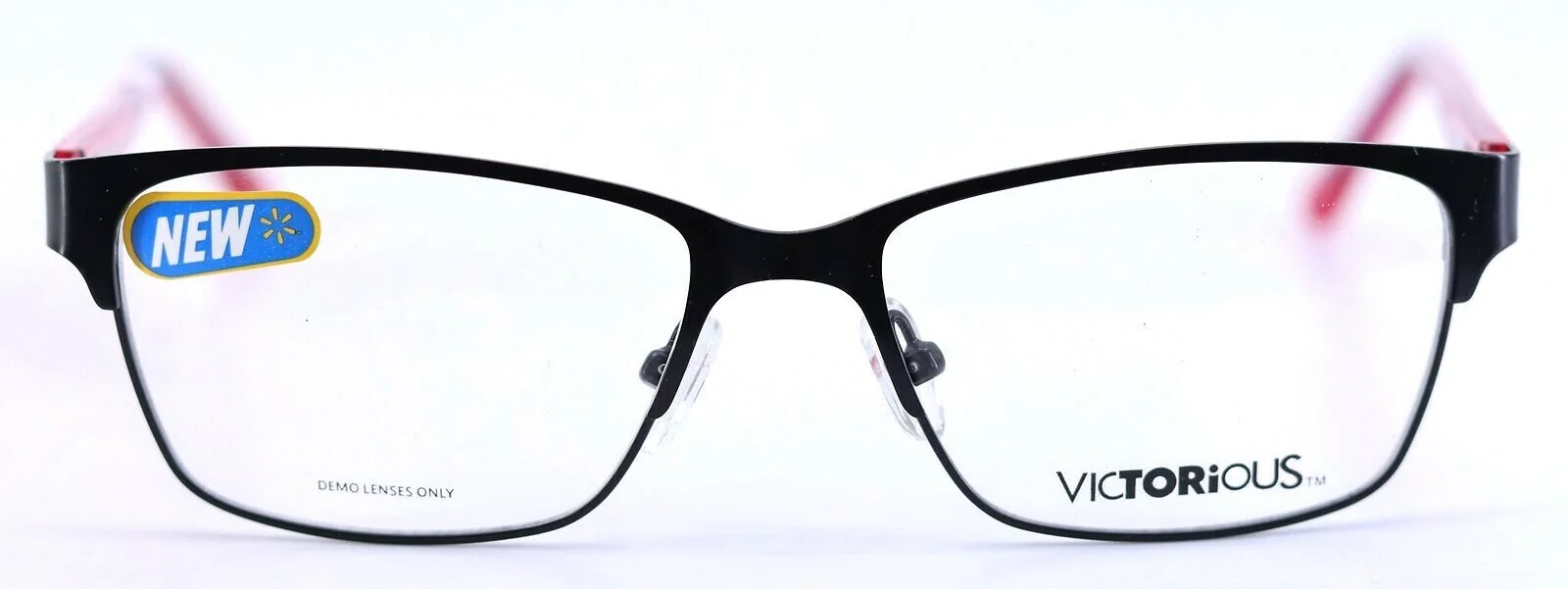 VICTORIOUS V420 BLK Black Pink Rectangular Youth Eyeglasses Frames 50-15-135 2