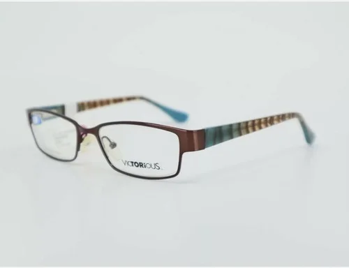 Victorious V423 BRN Brown Full Rim Rectangle Eyeglasses 51-18-135 3