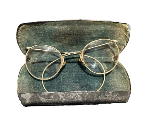 Vintage 1/10 12K GF Round Frame Wire Rim Eyeglass Frames With Case 1930’s