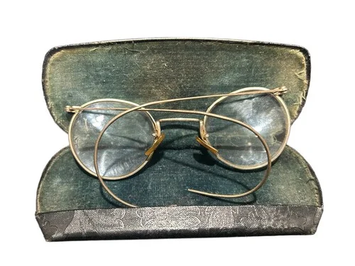 Vintage 1/10 12K GF Round Frame Wire Rim Eyeglass Frames With Case 1930’s 3
