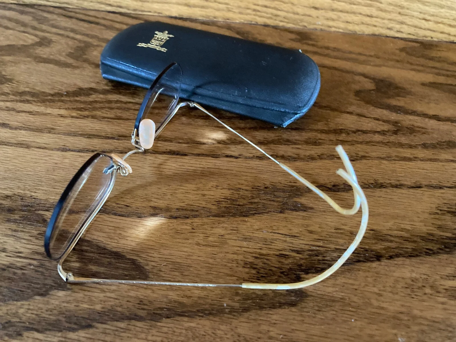 Vintage 12K Gold Filled Eye Glasses + Case & Cloth C.L.Perkins,Medford, Oregon 3