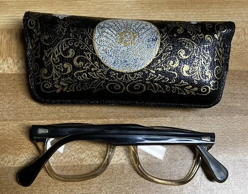 Vintage 1950s MARINE USA Bausch & Lomb GRAY Horn Rimmed Eyeglasses Glasses 5 1/4 3