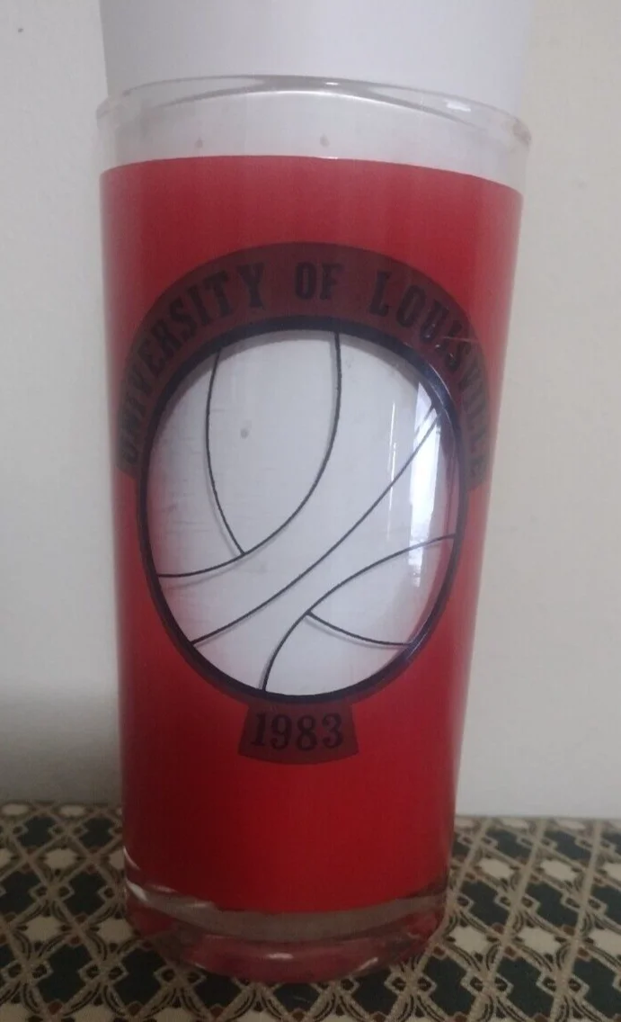 Vintage 1983 University of Louisville Cardinals Basketball Drinking Glass