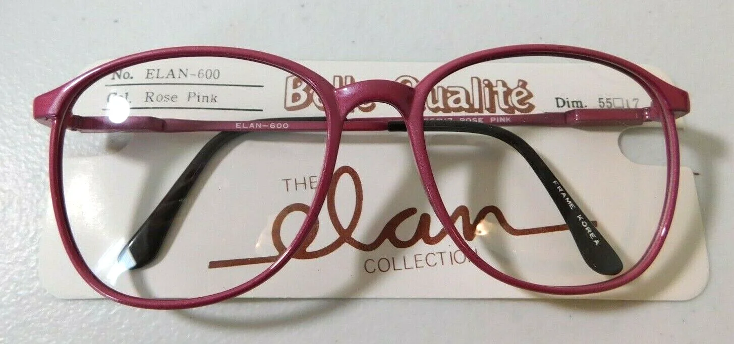 Vintage 5 Pc. Lot ELAN 600 Rose Pink 55/17 P3 Carbon Eyeglass Frames NOS #405 2