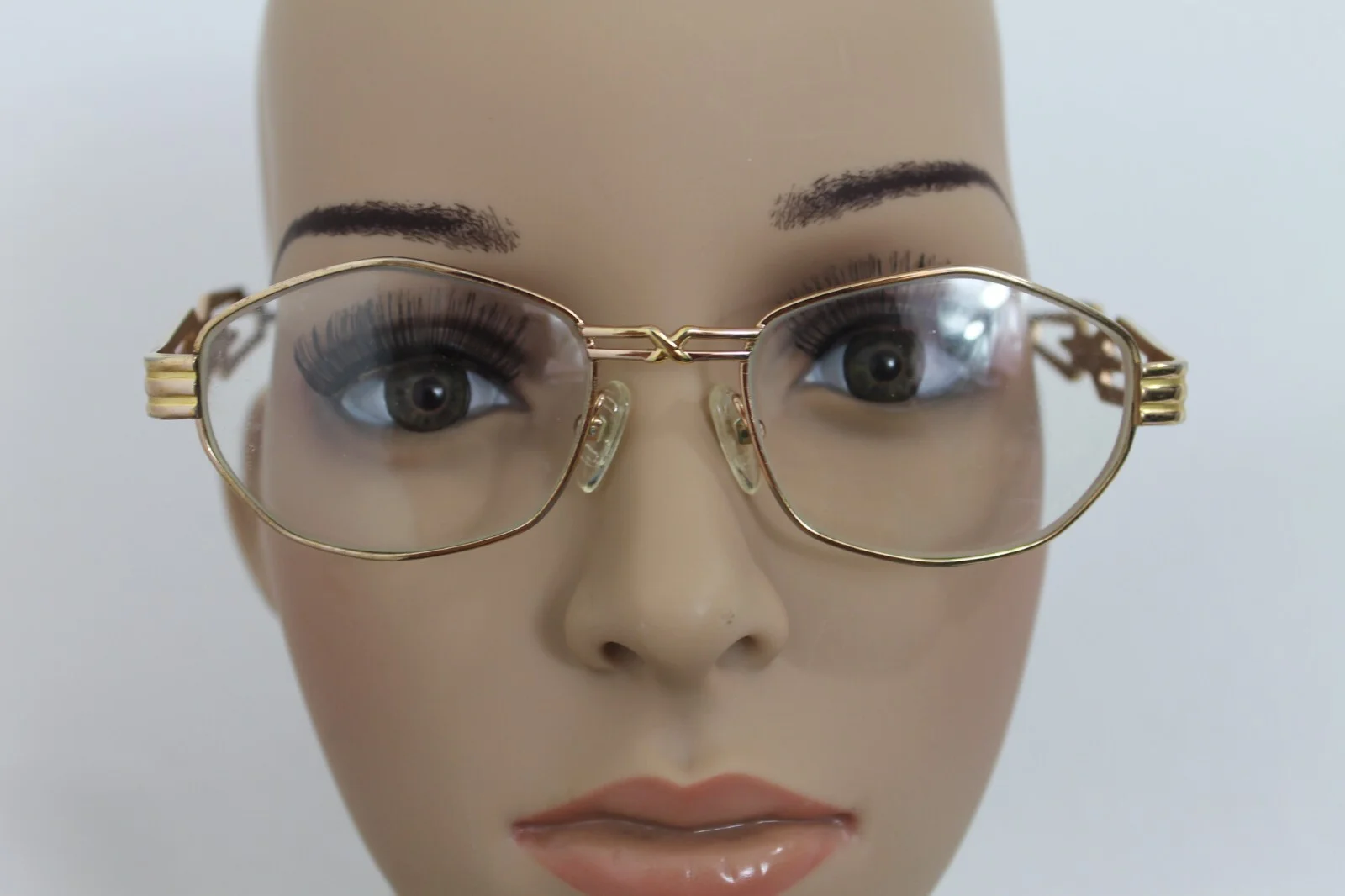 Vintage 80s 90s Essence 485 Gold Metal Glasses Eyeglasses Frames Women 2