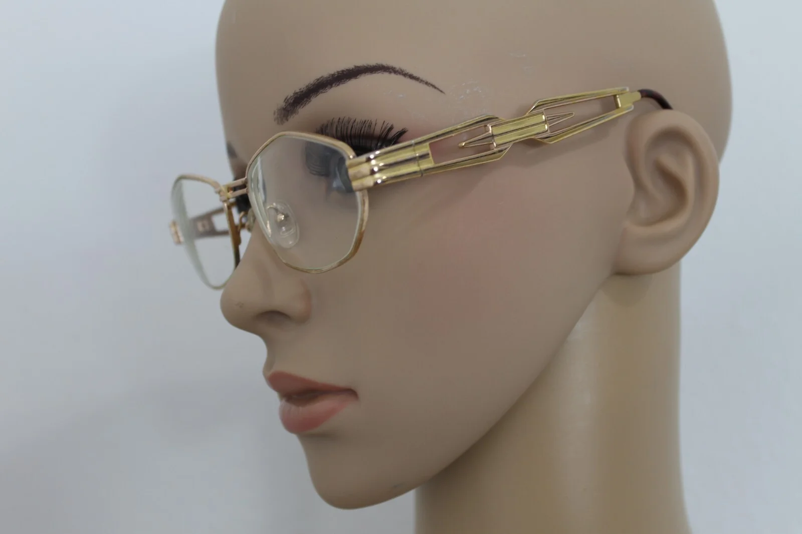 Vintage 80s 90s Essence 485 Gold Metal Glasses Eyeglasses Frames Women 3