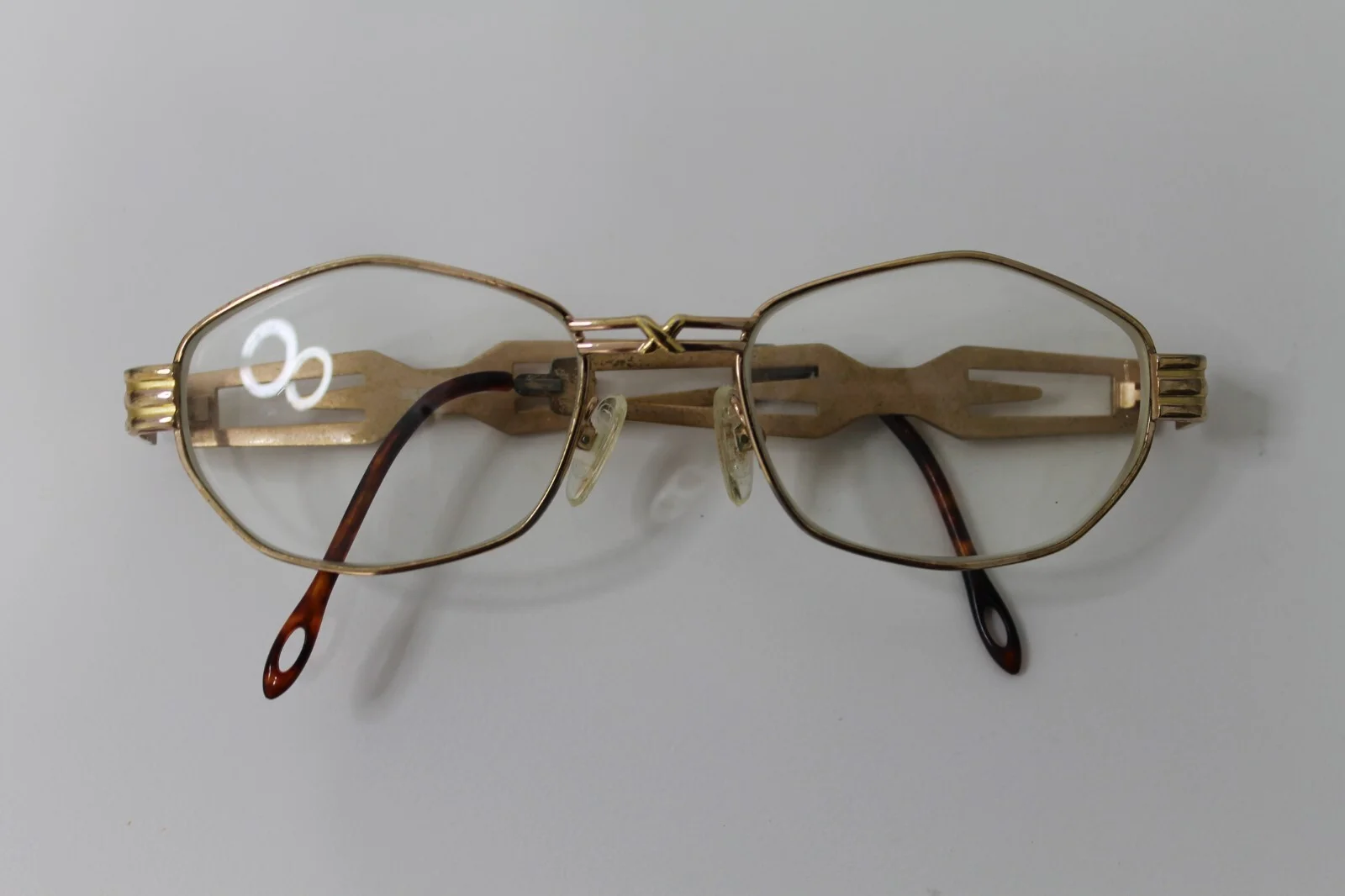 Vintage 80s 90s Essence 485 Gold Metal Glasses Eyeglasses Frames Women 4