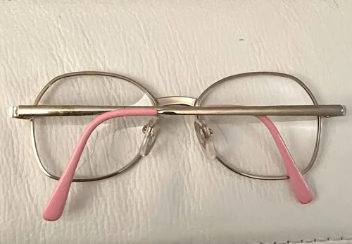 Vintage 80s Small Pink Disco Aviator Eyeglass Frame/Unused Cute Metal Flex Hinge 2
