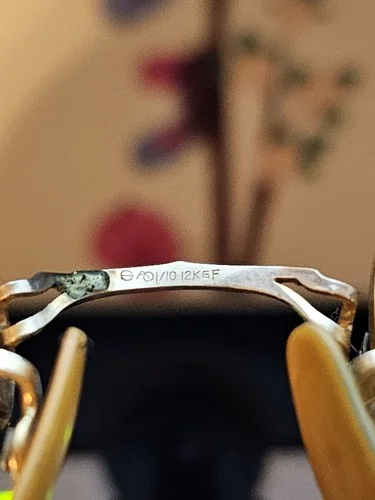 Vintage American Optical 1/10 12KGF Gold Circle Frame Eyeglasses w/ Case 4