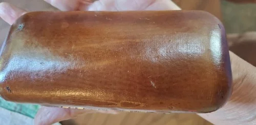 Vintage Anne Klein Italian Leather Eyeglass Hinged Hard Case Made in Italy 3